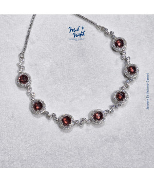 January Birthstone-Garnet Bubble Bracelet